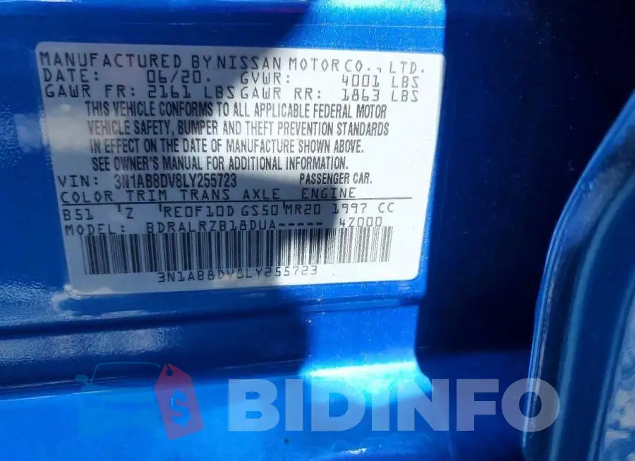 3N1AB8DV8LY255723 Photo# 12
