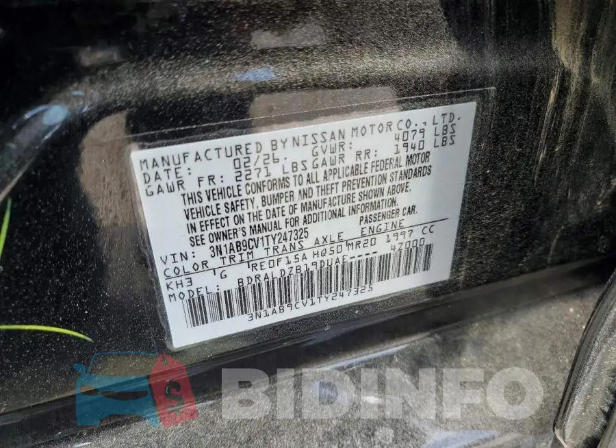 3N1AB9CV1TY247325 Photo# 12