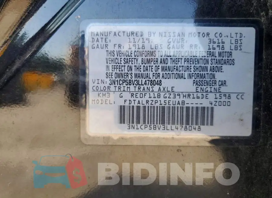 3N1CP5BV3LL478048 Photo# 13