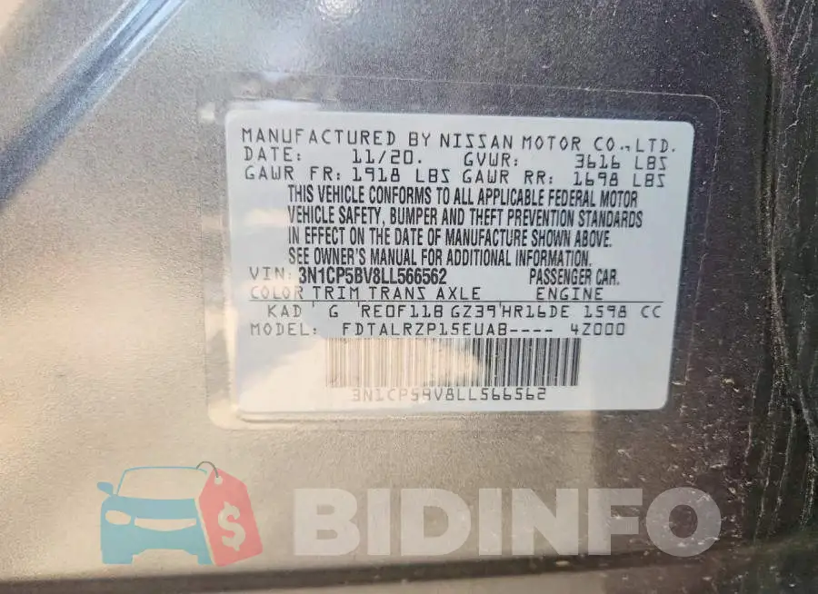 3N1CP5BV8LL566562 Photo# 12