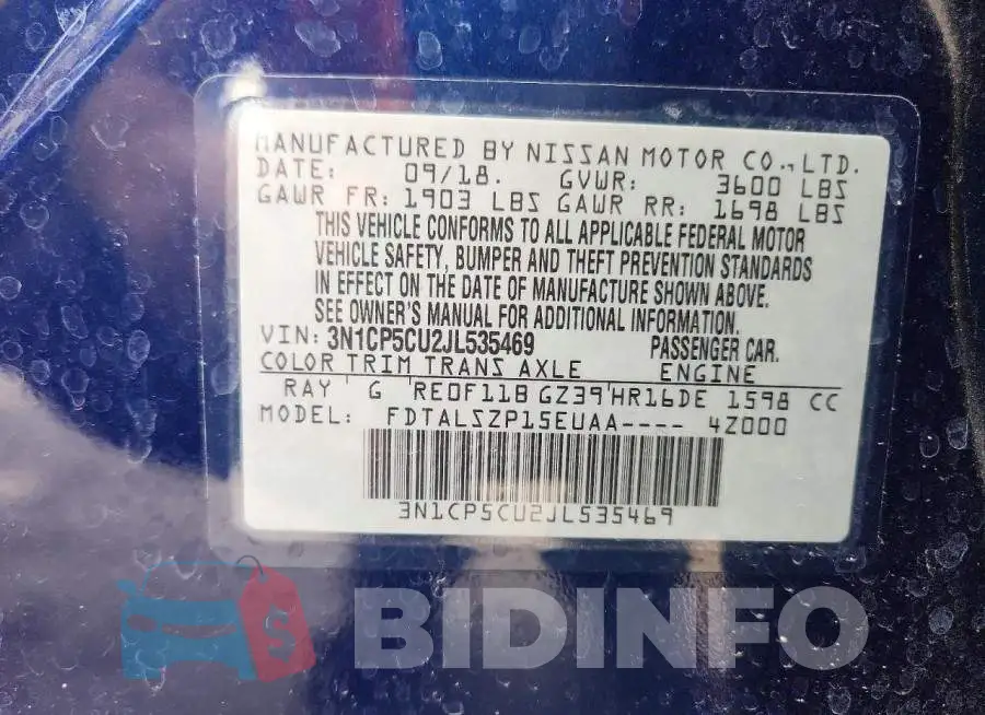 3N1CP5CU2JL535469 Photo# 13