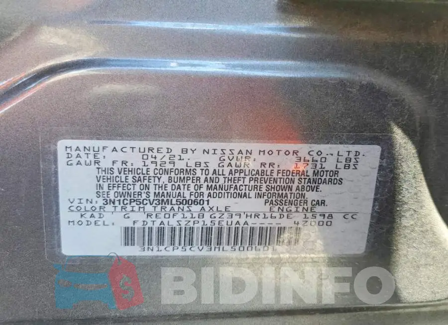 3N1CP5CV3ML500601 Photo# 14