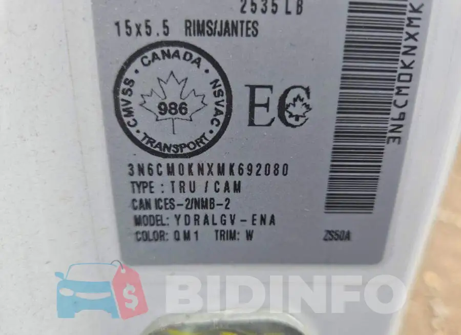 3N6CM0KNXMK692080 Photo# 13