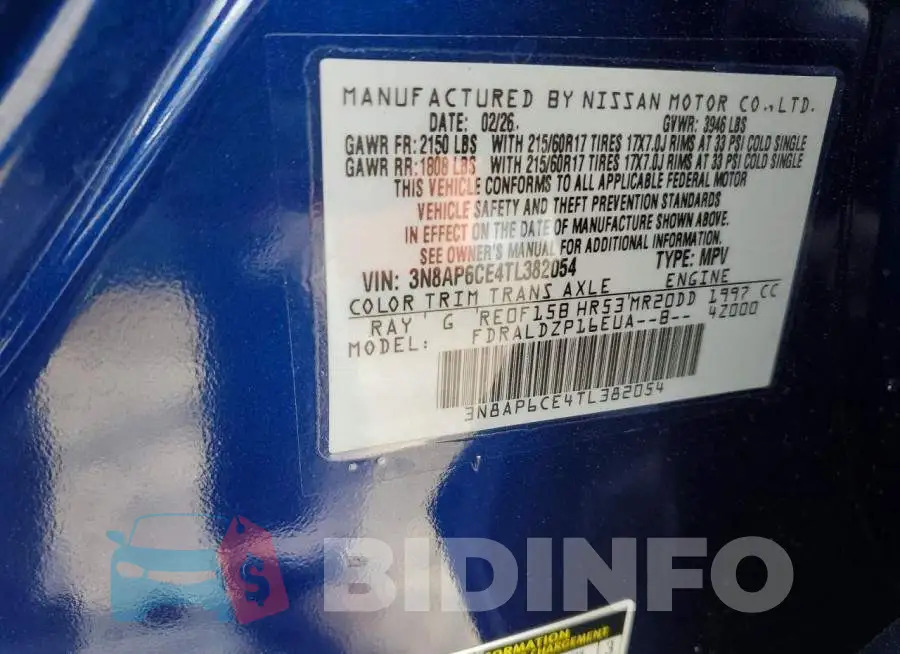 3N8AP6CE4TL382054 Photo# 14