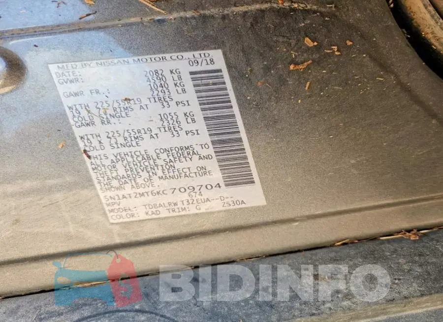 5N1AT2MT6KC709704 Photo# 14