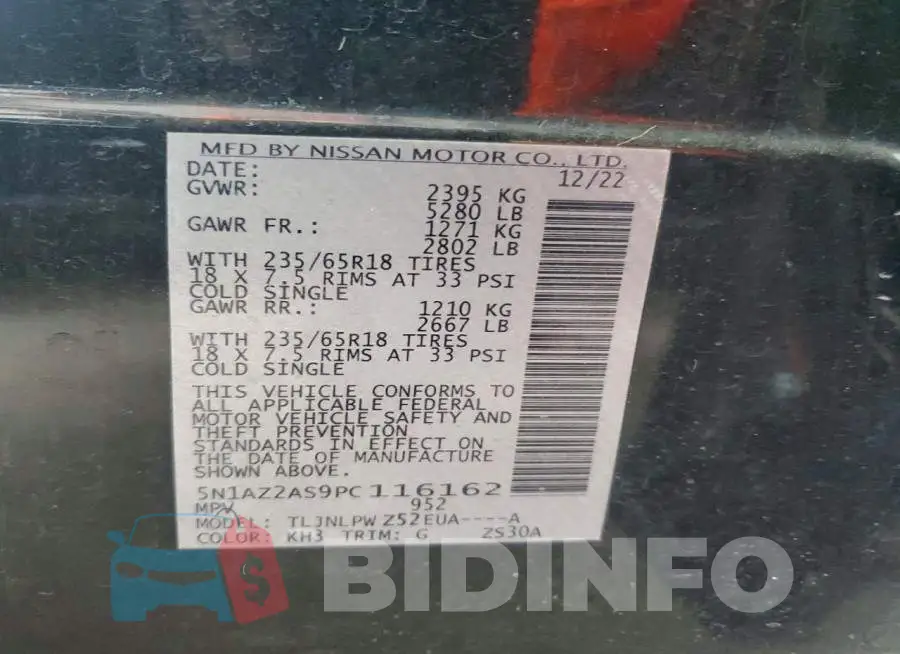5N1AZ2AS9PC116162 Photo# 13