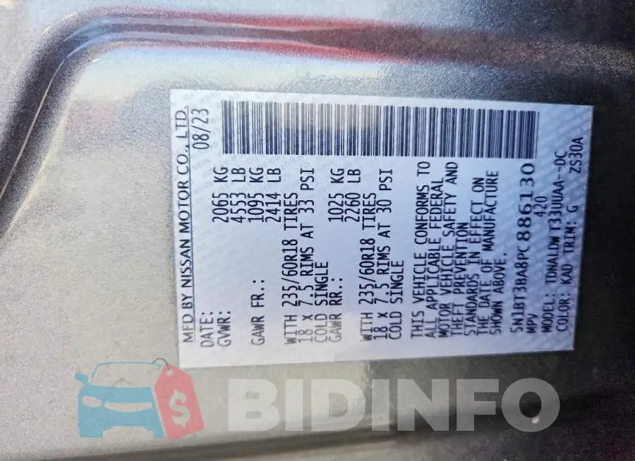 5N1BT3BA8PC886130 Photo# 13