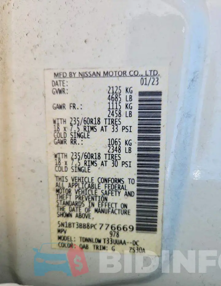 5N1BT3BB8PC776669 Photo# 12