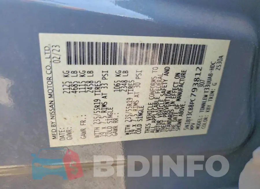 5N1BT3CB8PC793812 Photo# 12