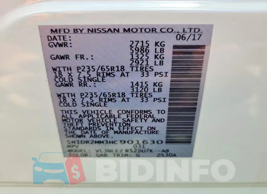 5N1DR2MM3HC901630 Photo# 13