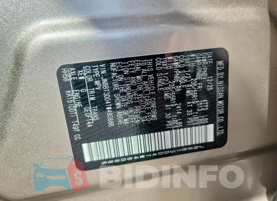 JN8BT3DD4TW480886 Photo# 13