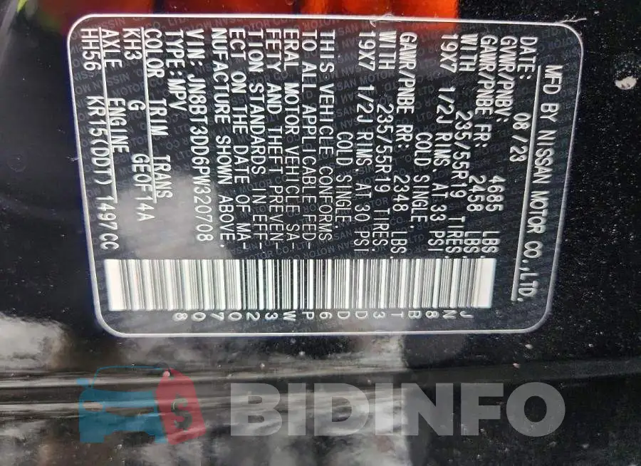 JN8BT3DD6PW320708 Photo# 12
