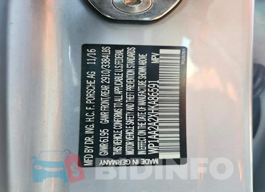 WP1AA2A2XHKA86591 Photo# 14
