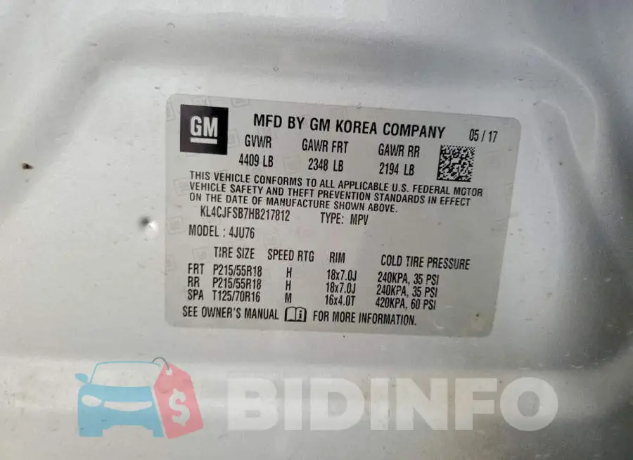 KL4CJFSB7HB217812 Photo# 13
