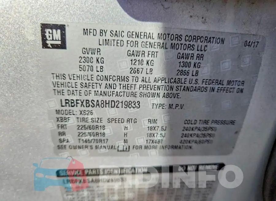 LRBFXBSA8HD219833 Photo# 13