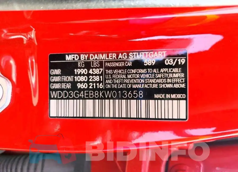 WDD3G4EB8KW013658 Photo# 13