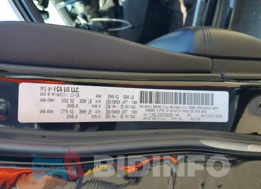1C4RDJDG2KC586226 Photo# 13