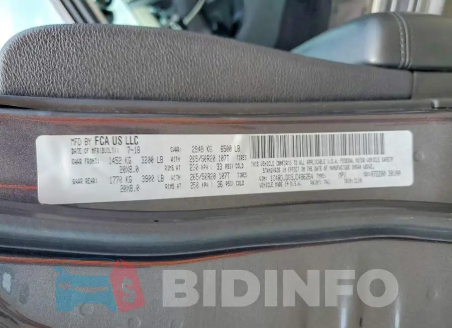 1C4RDJDG5JC486264 Photo# 13