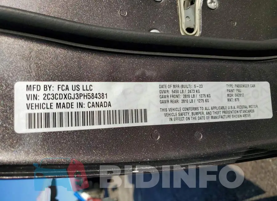 2C3CDXGJ3PH584381 Photo# 13