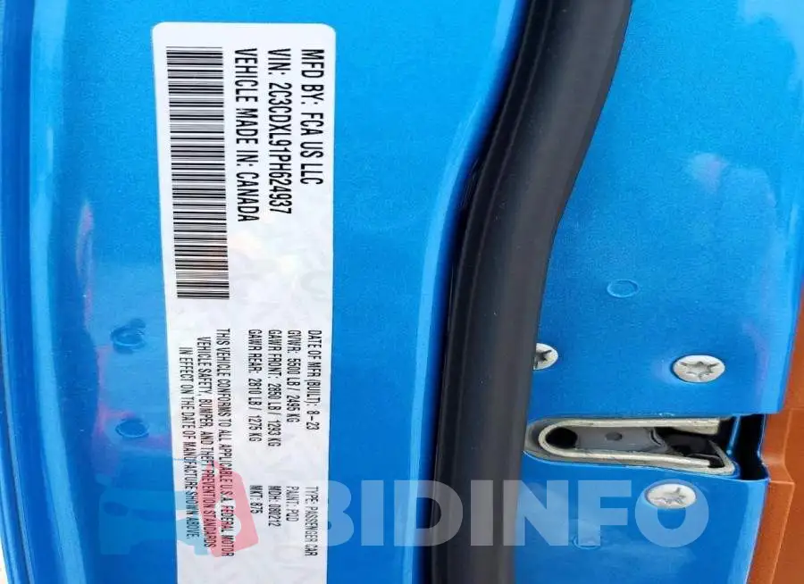2C3CDXL91PH624937 Photo# 13