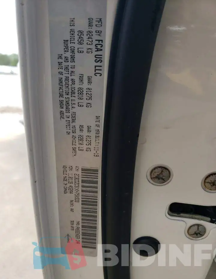 2C3CDZC91KH750333 Photo# 12