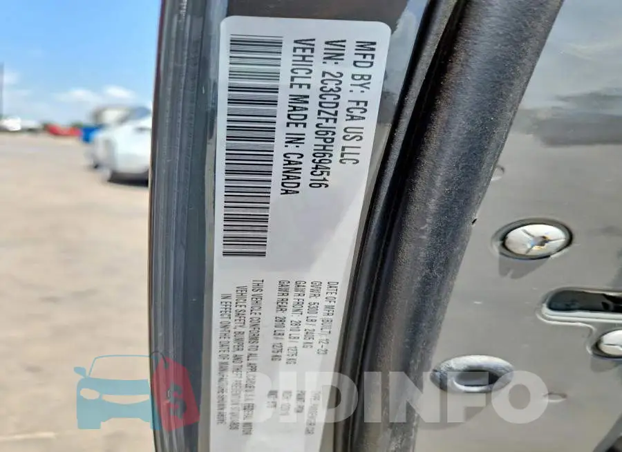 2C3CDZFJ6PH694516 Photo# 12