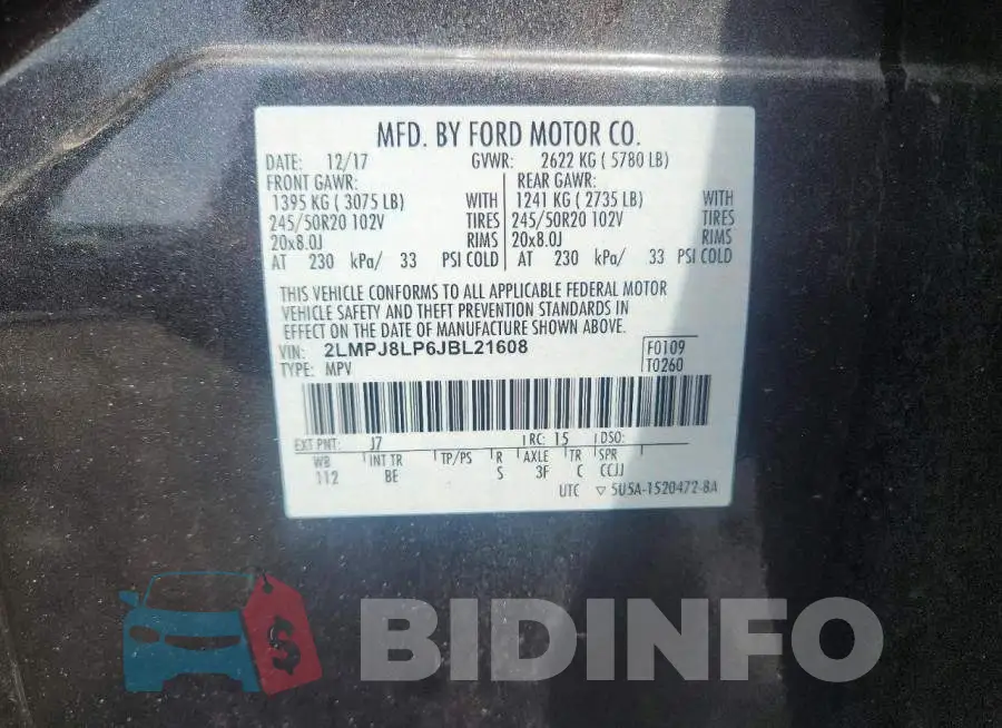 2LMPJ8LP6JBL21608 Photo# 13