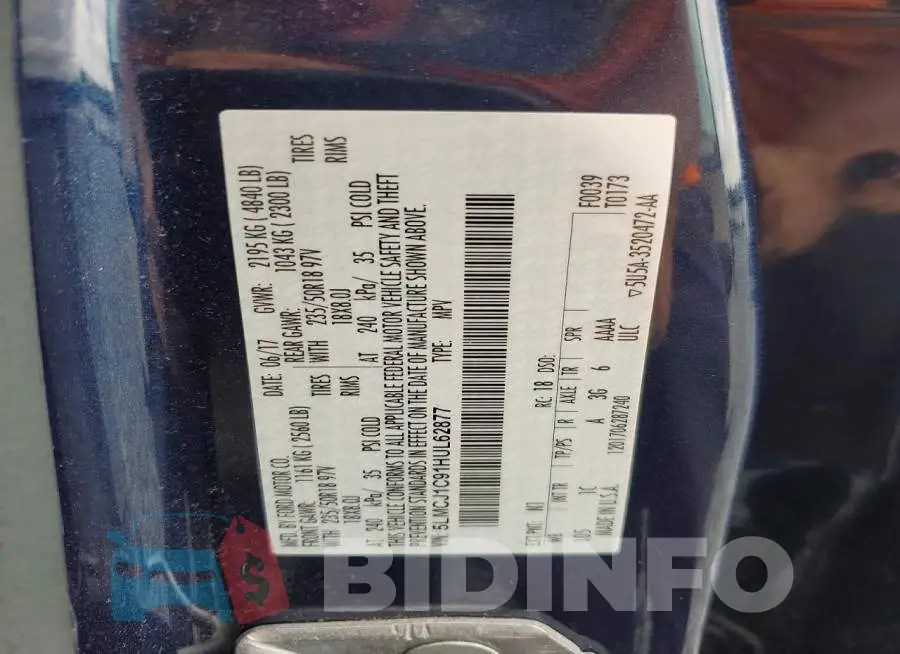 5LMCJ1C91HUL62877 Photo# 13