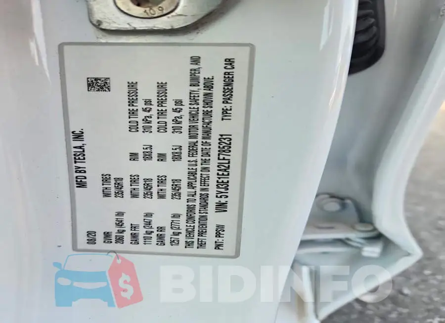 5YJ3E1EA2LF785231 Photo# 12