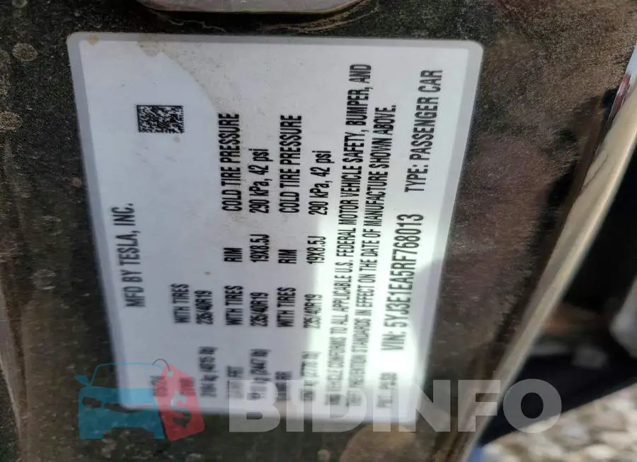 5YJ3E1EA5RF768013 Photo# 12