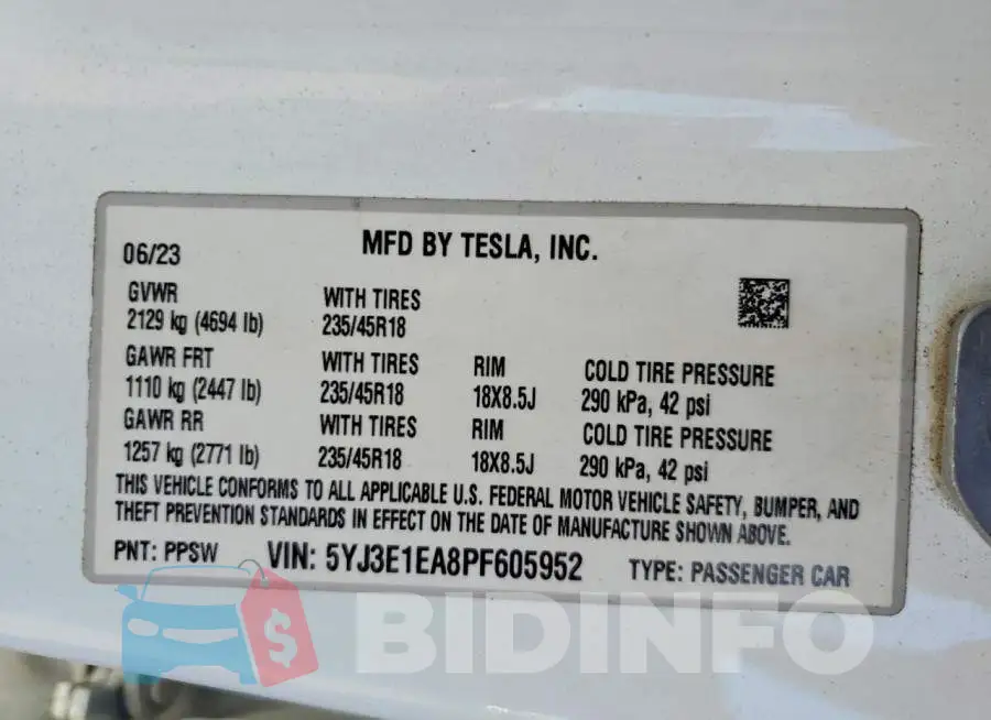 5YJ3E1EA8PF605952 Photo# 14