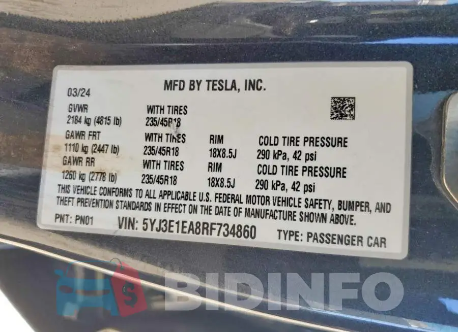 5YJ3E1EA8RF734860 Photo# 13