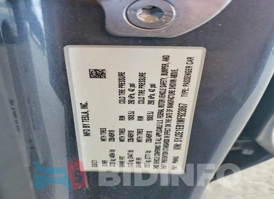 5YJ3E1EB1MF923867 Photo# 12