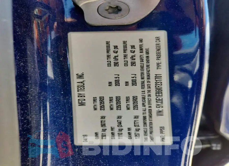 5YJ3E1EB6KF231701 Photo# 12