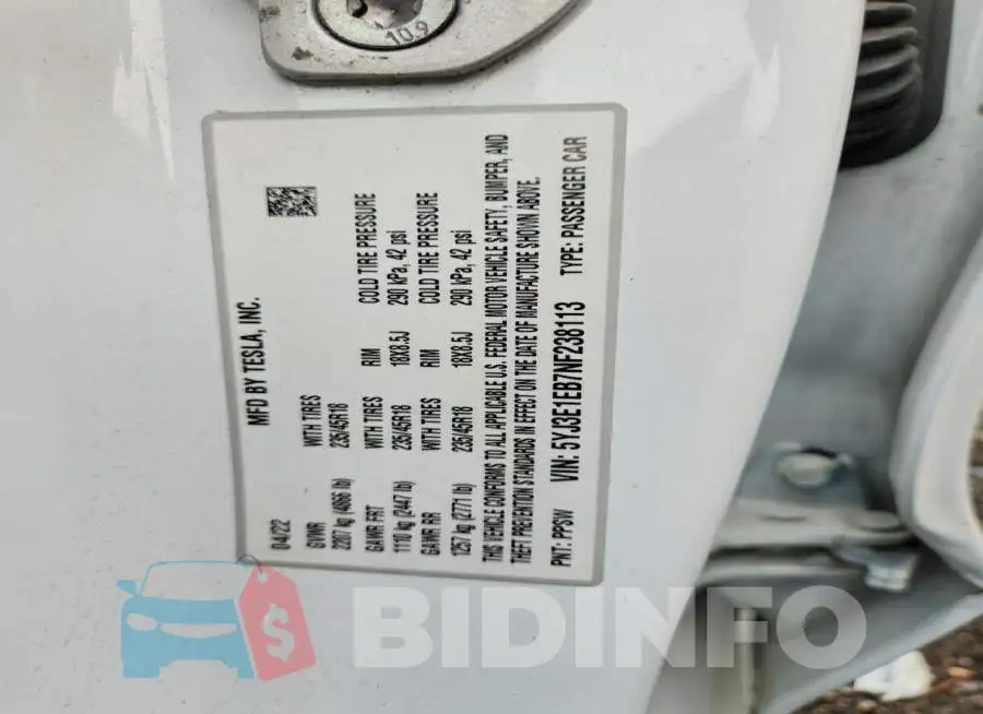 5YJ3E1EB7NF238113 Photo# 12