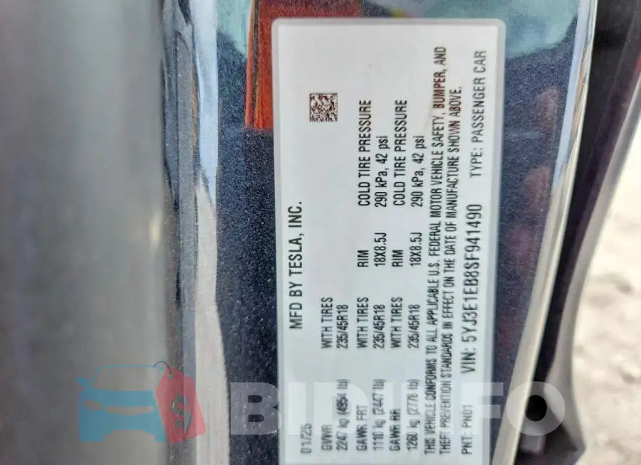 5YJ3E1EB8SF941490 Photo# 12