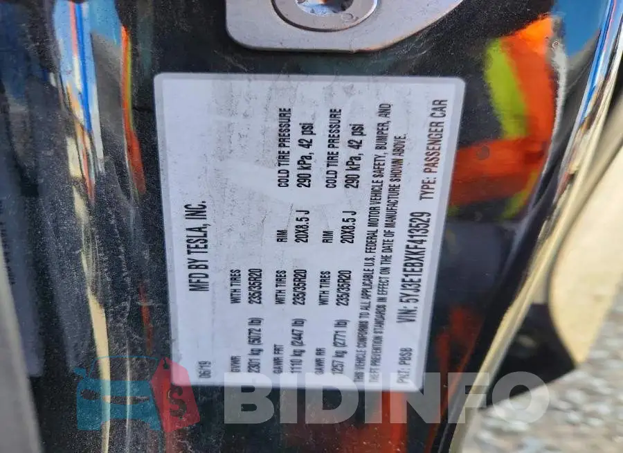5YJ3E1EBXKF413529 Photo# 12