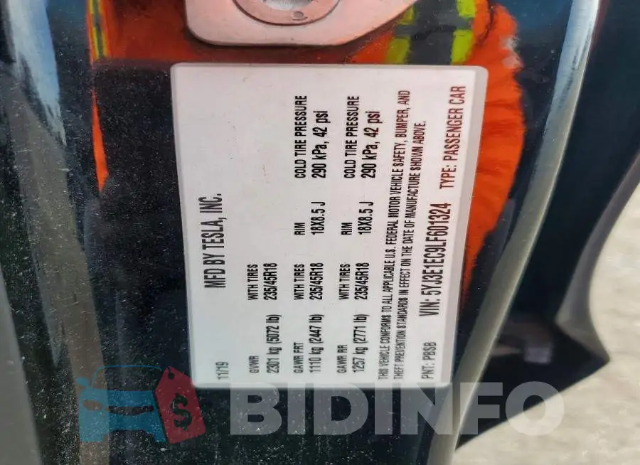 5YJ3E1EC9LF601324 Photo# 13