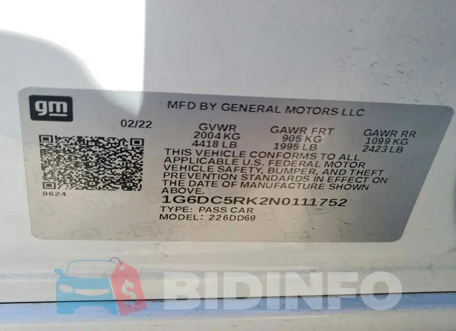 1G6DC5RK2N0111752 Photo# 12