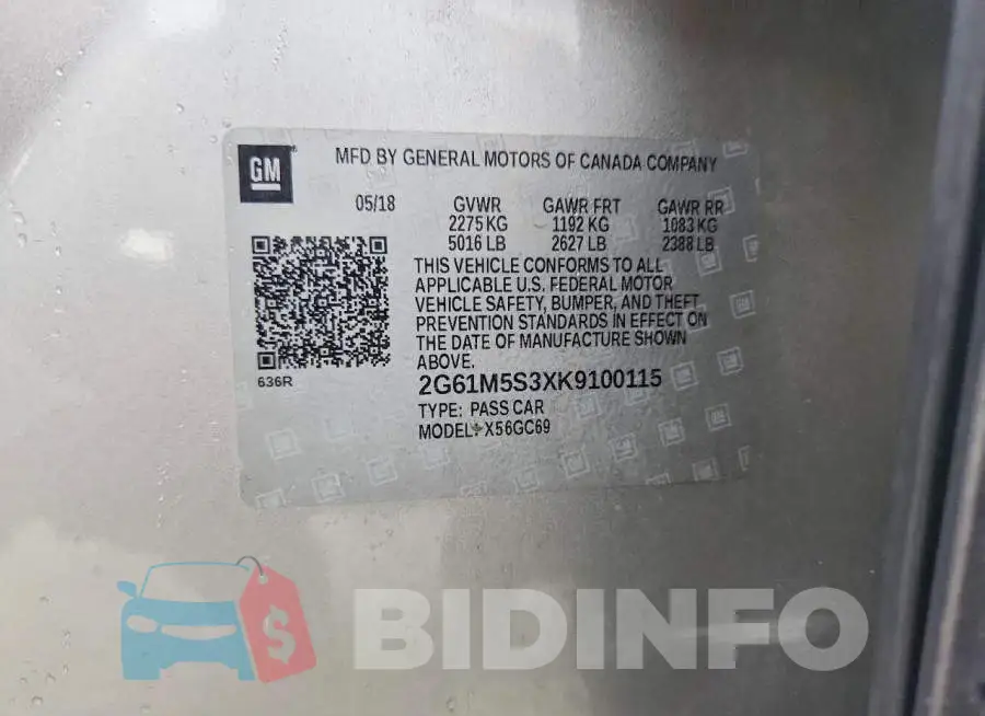 2G61M5S3XK9100115 Photo# 12