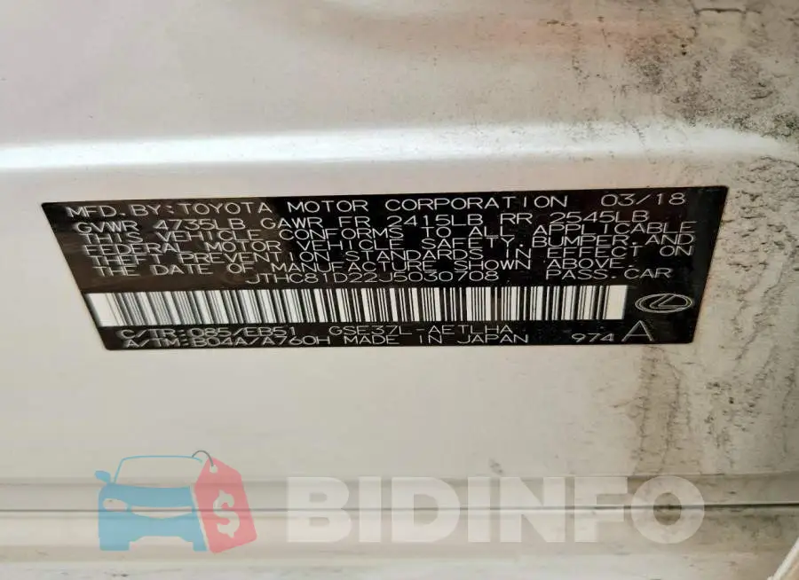 JTHC81D22J5030708 Photo# 12
