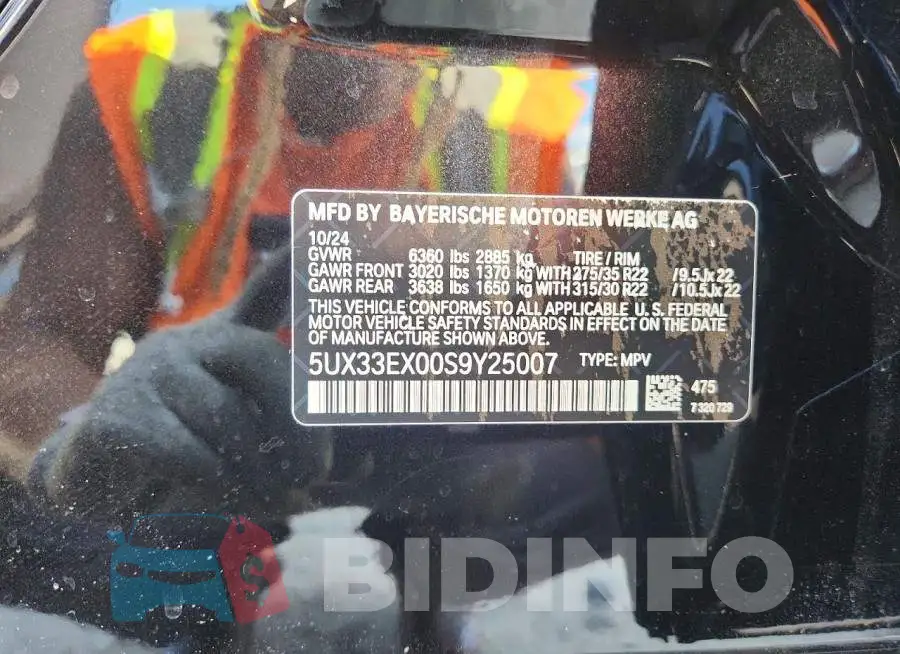 5UX33EX00S9Y25007 Photo# 13