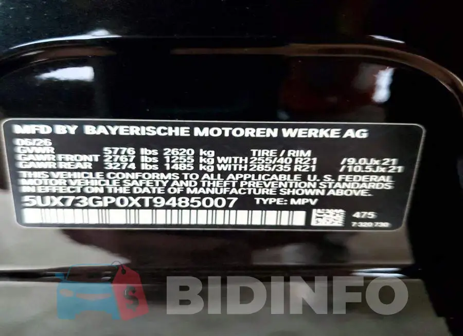 5UX73GP0XT9485007 Photo# 14