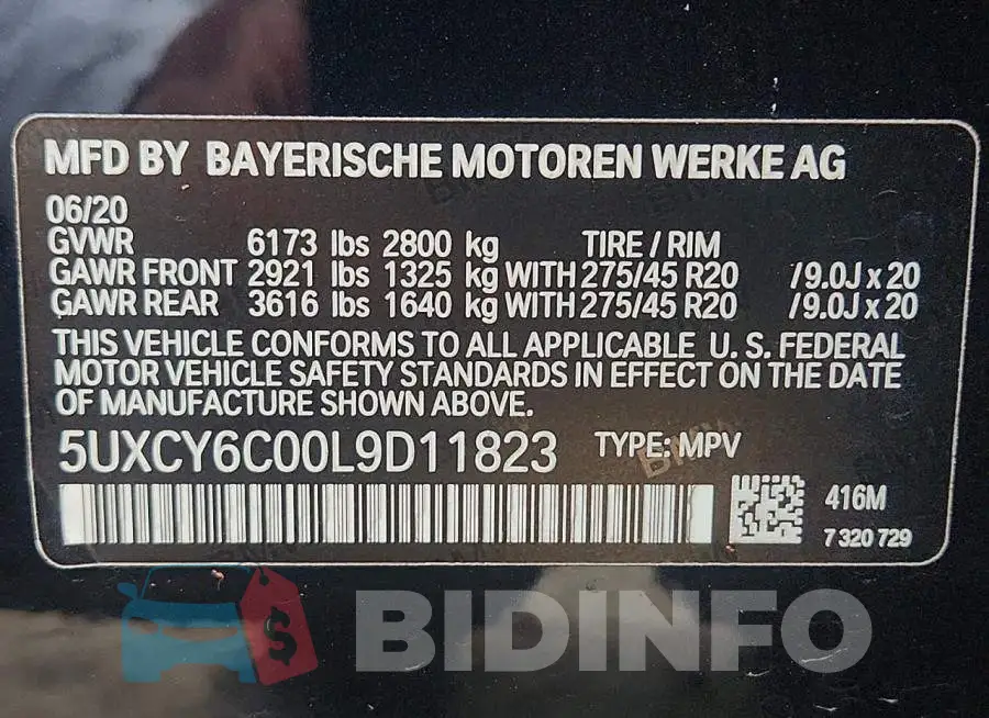 5UXCY6C00L9D11823 Photo# 14
