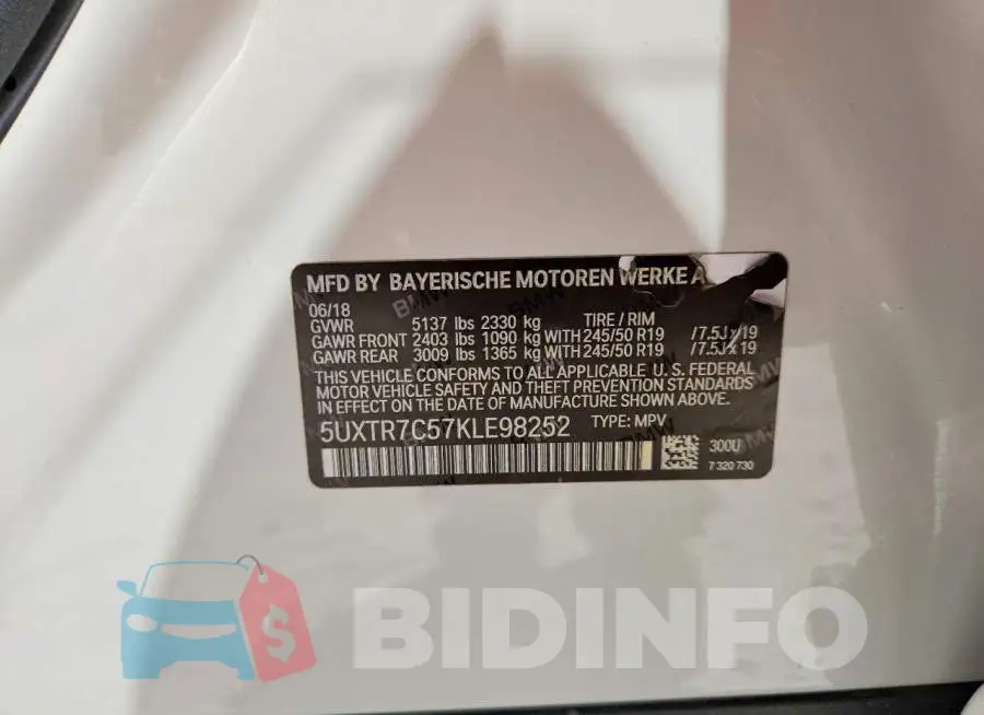 5UXTR7C57KLE98252 Photo# 13