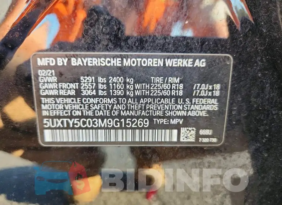 5UXTY5C03M9G15269 Photo# 14