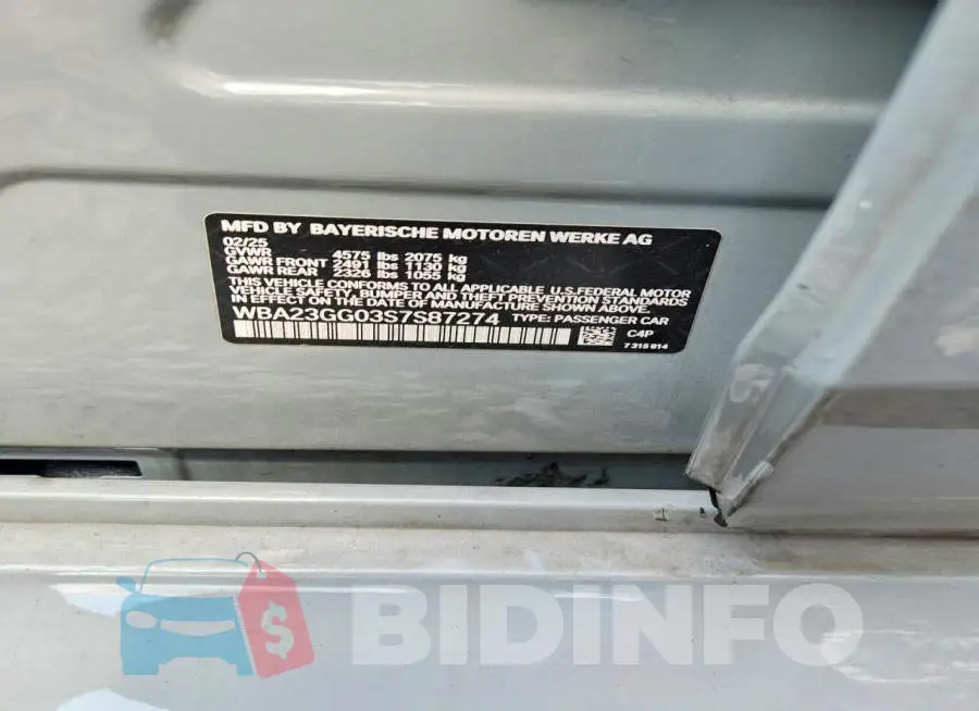 WBA23GG03S7S87274 Photo# 12