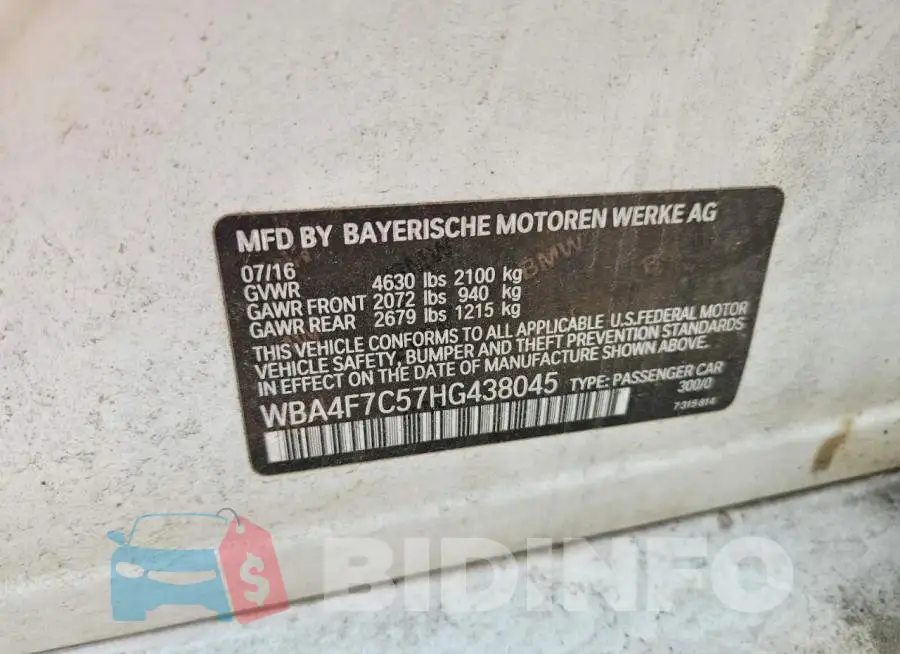 WBA4F7C57HG438045 Photo# 12