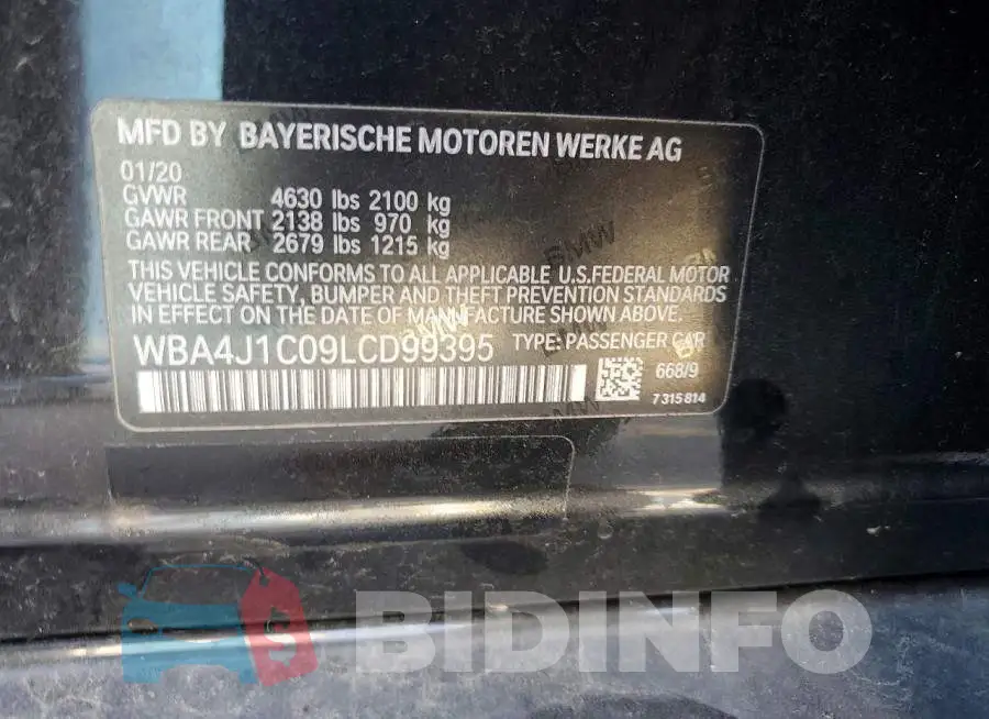 WBA4J1C09LCD99395 Photo# 12