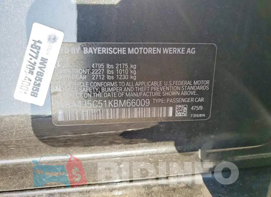 WBA4J5C51KBM66009 Photo# 12